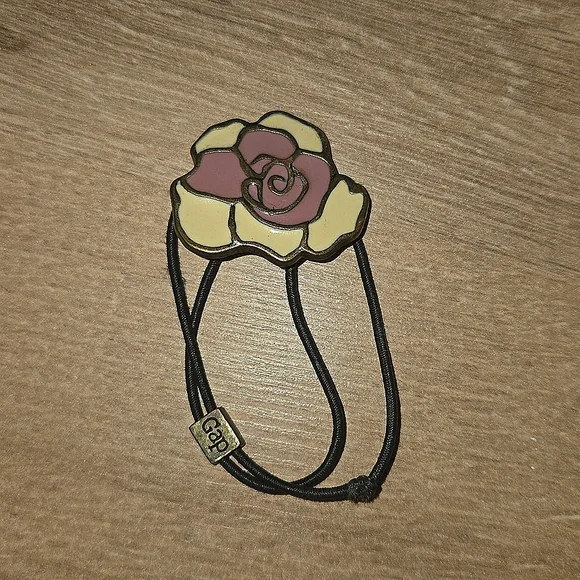 Y2K Gap Floral Metal Elastic Hair Tie - Picture 3 of 4